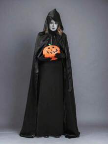 CAPE, HALLOWEEN, BLACK CLOAK, UNISEX, COSPLAY, ANIME, - 黑色 - 查看 3