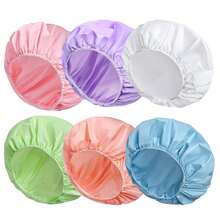 6 PCS Gorros de Ducha para Mujeres, Gorro de Ducha Impermeable de Doble Cara, Gorros de Baño Elásticos Reutilizables para Ducha, Gorros de Baño de EVA, Gorros de Ducha para el Cabello - Color Caramelo - Sólido B - (Negro Blanco Rosa Amarillo Rojo Ladrillo Verde Oscuro) - Ver 1