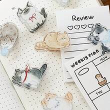 2/4/7件可爱卡通猫咪便签夹，优质双面亚克力/PP猫咪便签夹，适用于整理文件、相册、零食袋、墙面装饰和试卷 - 彩色 - 查看 8