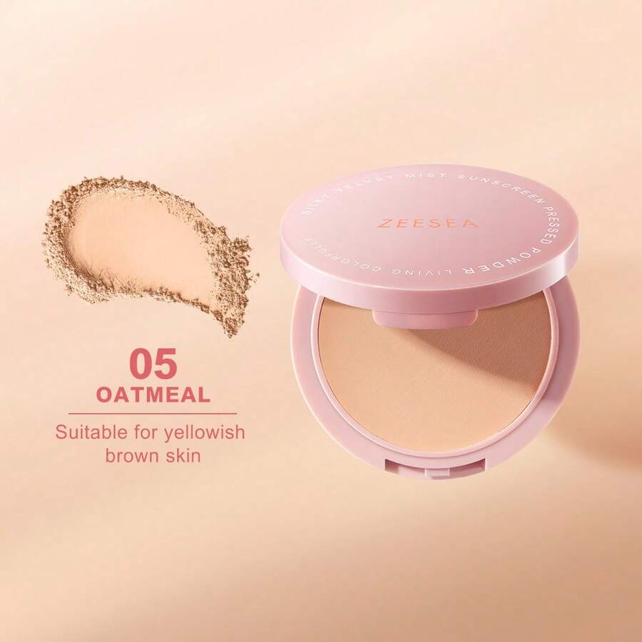 Zeesea 丝滑哑光防晒粉 高倍防晒：彩妆 = 防晒 SPF 25 PA++++ - 麥片 - 查看 1