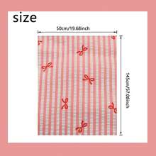 1pc 57.08x19.68inch Bowknot Pattern Print 100% Polyester Stripe Fabric, 59.08x19.68 Inch Precut Fabric, For Party Decorations, And Craft Projects, Hair Ties, DIY Quilting & Sewing, Patchwork, Backdrop Fabric | Bowknot Pattern - Multicolor - View 6