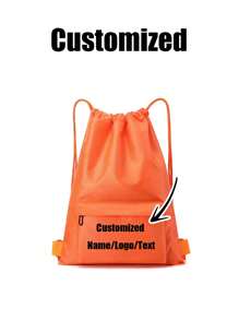 Customizable Name Drawstring Backpack - Personalized DIY Letters/Logo/Patterns, Soft Shell With Fitness Pockets, Adjustable Drawstring Closure,Sports Bag, Swimming Bag, Gym Bag, After School Club Bag Multi-Functional