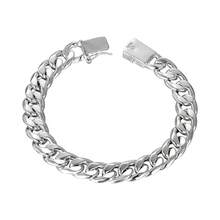 925 Sterling Silver Plated 10mm Square Clasp Bracelet, Charming Party Gift & Wedding Fashion Jewelry For Women - Silver - View 4