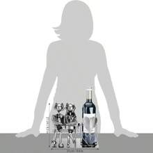 "Lovers On The Shore" Bottle Holder - Silver Bottle Holder - Metal Bottle Rack - Love Figure - Metal Sculpture - Wedding Gift With Gift Card