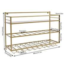 YUNRUX Wine Rack & Wine Glass Rack - Gold - View 2