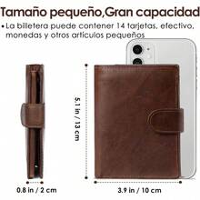 Lukovee Billetera para Hombre Piel, Cartera para Hombre RFID Bloqueo Antirrobo Tarjetero de Cartera Cuero Minimalista, Billetera Hombre Carteras para Caballero Plegable para Hombre Regalo - Negro (Nuevo) - Ver 5