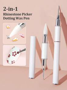 Beautizon Nailartlab 1支二合一双头美甲钻笔，3D雕刻/钻孔/绘画工具，适合初学者DIY美甲，美甲师必备用品 - 彩色 - 查看 1