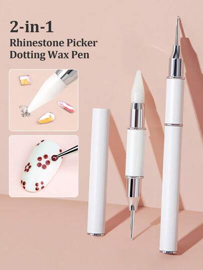 Beautizon Nailartlab 1Pc 2 In 1 Double-Headed Nail Art Drill Pen, 3D Carving/Drilling/Painting Tool, For Beginners DIY Nail Art, Essential Supplies For Manicurists