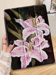 Ayotu 这款莲花油画图案的iPad保护套兼容iPad 10.2英寸（2021/2020款，第九/八代）、Galaxy Tab A8 10.5英寸（2022款），带有Apple Pencil笔槽，也适用于Kindle Paperwhite第十二代（2024款），支持自动休眠/唤醒功能，时尚保护套。 - 彩色 - 查看 2