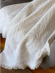 Made In Turkey – Zebra Pattern Sofa Cover | 160x220 Cm | 100% Cotton Throw Blanket | Stylish & Durable Furniture Protector - Grey - View 2