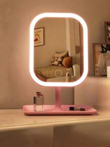 Miroir de maquillage à LED, miroir de vanité avec lumières, miroir de maquillage éclairé à 3 modes d'éclairage, commande tactile, support portable et miroir compact pliable, miroir de maquillage de voyage éclairé, miroir de cosmétique de vanité avec lumières, miroir de maquillage à LED portable rechargeable, cadeau de Noël pour femmes
