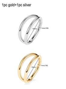 1pc 18g/20g Stainless Steel Double Line Nose Ring Septum Hoop Nose Ring Lip Ring Earring Conch Piercing