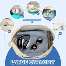 LLNYFL Travel Duffle Bag, Luggage Bag With Shoe Compartment And Toiletry Bag, Weekend Overnight Fitness Bag Weekender Bags For Women(Beige) - 米色 - 查看 3