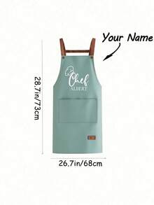 1pc Customized Kitchen Cooking Apron, Customizable Printed - Personalized Cooking Apron, Customizable Logo Apron, Chef Apron, Customizable Name Apron, Baking Gift, Barbecue Apron, Kitchen Apron, Modern Polyester Oil-Proof Apron, Black Kitchen Apron, Polyester Apron, Suitable For Garden, Kitchen And Housework, Ideal For Home And Restaurant