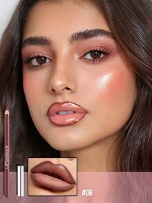 MISSLYN Silky Lip Liner Pencil, Lip Liner, Smooth Application, Long-Lasting Color, Precise Outlining, Smudge-Proof, One-Stroke Application, Silky Smooth, Lip Makeup, 3D Effect, Wooden Pencil Design, Classic Pencil Shape - #06 - Xem 2