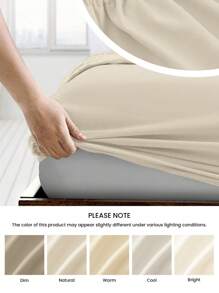 1pc Ultra Soft Solid Color Fitted Sheet, Lightweight As Cloud, 9.84 Inch/25cm Deep Pocket, Fits All Size Beds - Twin, Full, Queen, King, Essential For Home And Dorm