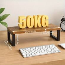 Vintage Monitor Stand Riser Desktop Storage Organiser Shelf 55 X 23 X 14cm For Notebook PC Printer Lift Stands - Variant - View 2