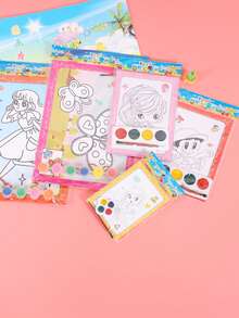 5/10 件儿童 DIY 水彩画板 - 创意绘画套装，含迷你水彩颜料和画笔，幼儿园水彩画着色早教绘画套装素描板手工艺绘画 - 彩色 - 查看 7