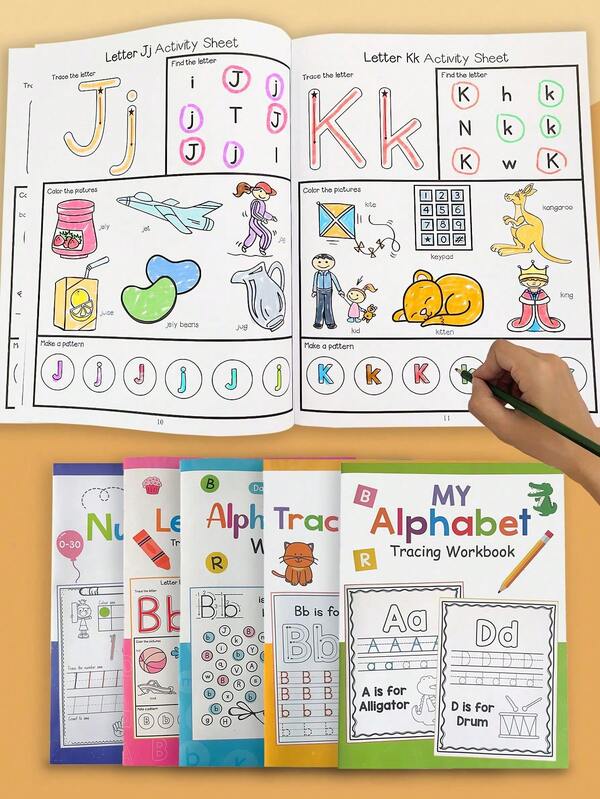 26 Alphabet & 0-9 Number Tracing Workbook, Suitable For Children To Learn And Practice Writing Letters, Recognize Uppercase And Lowercase Letters, Trace And Color To Enhance Letter Memory And Hand-Eye Coordination, Student Supplies, Learning Aid, Educational Game For Preschool