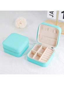 1pc Mini Jewelry Travel Case, Small Portable Jewelry Storage Box, Compact Display Box For Rings, Earrings, Necklaces, Gift For Girls, Women, Mothers, Weddings, Birthdays - Multicolor - View 7