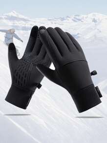 Męskie zimowe, ciepłe rękawiczki rowerowe, modne, męskie, antypoślizgowe, ocieplane rękawiczki, odpowiednie do uprawiania sportu, jazdy na nartach i biegania