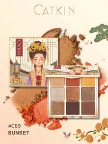 CATKIN 9-Color Eyeshadow Palette - Sunset, Matte And Shimmer Eyeshadows With High Color Payoff - C09 Sunset - View 2