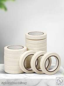 10mm/20mm/30mm/50mm 宽度遮蔽胶带、艺术遮蔽胶带、油漆遮蔽胶带、墙面遮蔽胶带、装饰遮蔽胶带、高粘性白色遮蔽胶带、批发用于喷漆的皱纹纸遮蔽胶带