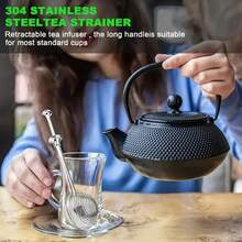 2/4-Piece Set Of 304 Stainless Steel Tea Filters, Push In Teapot Filter With Extendable Tea Separator, Suitable For Baking Powder Screens Used In Offices And Restaurants - 銀色 - 查看 6