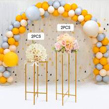 2 Pack Wedding Flower Stand Metal Display Holder For Ceremony Party Decor Centerpiece Display - Gold - View 3