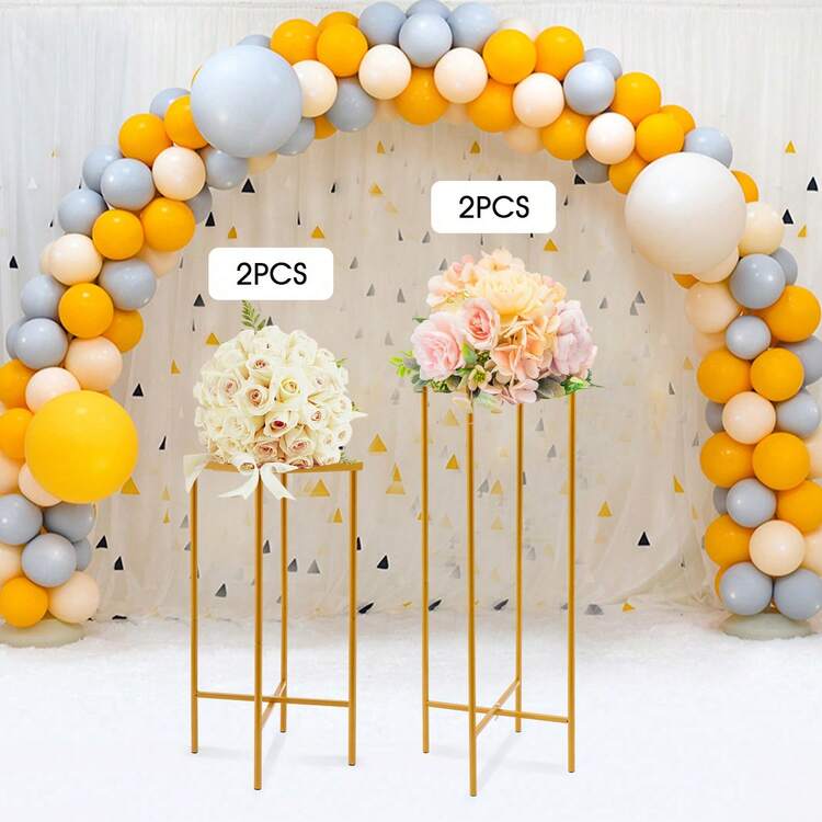 2 Pack Wedding Flower Stand Metal Display Holder For Ceremony Party Decor Centerpiece Display - Gold - View 3