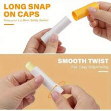 10 支无香润唇膏管 - 按压设计 - 防漏，可重复使用 4g/0.14oz 耐用黄色/红色容器，适用于润唇膏和遮瑕膏 - 方便旅行