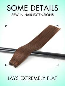 Extensões de cabelo costuradas, pacotes de cabelo humano real, extensões de cabelo com trama genial, trama colorida destacada, extensões de trama dupla amarradas à mão para mulheres