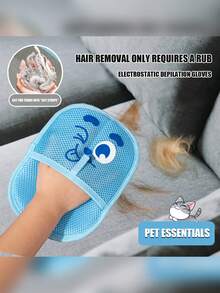 1 Guante de limpieza y eliminación de pelo de mascota con patrón de dibujos animados, cepillo quitapelo para gatos y perros, guante recolector de pelo, que se puede amasar en una tira para una fácil eliminación del pelo, peine para el pelo de las mascotas, adecuado para sofá, ropa, sábanas, alfombras y otros guantes de limpieza para la caída del pelo de las mascotas