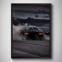 1 件艺术装饰经典跑车帆布艺术印刷品，几何车辆主题无框海报，帆布上的墨水壁挂装饰适用于家庭办公室、客厅、卧室、餐厅 - 室内肖像方向，防水印刷艺术品礼物生日毕业