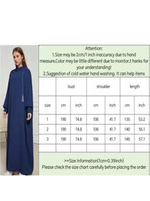 1 pieza Abaya de estilo de moda de Dubai con capucha, de color liso y arrugado de gasa, talla grande, adecuado para uso diario en primavera, verano y otoño, para mujeres