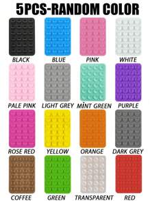 3/5Pcs Multi-Purpose Square Silicone Suction Cup Mobile Phone Holder, 24-Hole Suction Cup With Strong Adhesiveness, 1/10/20/30/40/50/60Pcs,Suitable For Various Scenarios To Prevent Phone Falling, Used For Video, Vibration, And Self-Portrait Phone Accessories