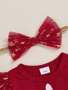 Newborn Baby Dresses - Red - View 5