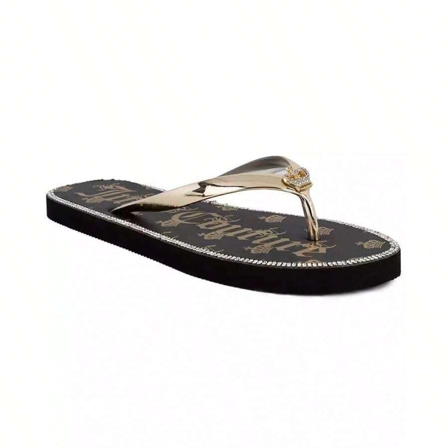 Women's Shamrock Flip Flops |  | Women Flip-Flops - 黑色/金色 - 查看 1
