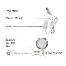 3D Printed Desk Lamp LED Light Kit, DIY Model, USB Powered, Warm White Light, Super Thin 8mm LED Downlight, Can Be Used As Cabinet, RV, Camping Lighting, Easter Gift, For Tech Enthusiasts, Light Kit Only, No 3D Printed Model - Warm white light - View 3