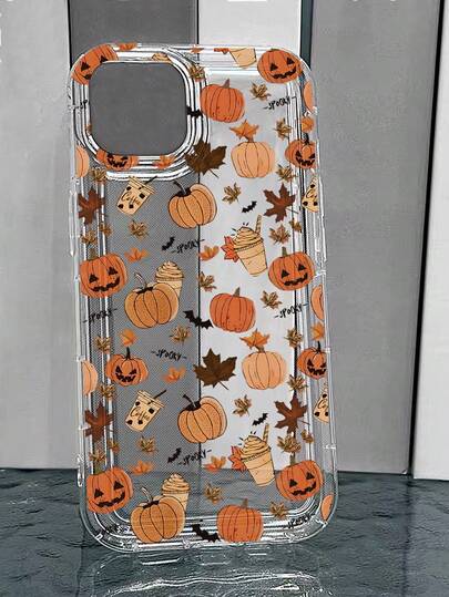 Halloween Themed Phone Cases, Cute Pumpkin Lantern, Bat, Maple Leaf, Letter Pattern Phone Cases, Coffee Cup, Ice Cream Cup Pattern Phone Cases, Full Body Protective Shock-Proof Soft Transparent TPU Phone Cases, Phone Protective Cover Compatible With IPhone Case, 17 Pro Max Case, Phone Case Compatible With IPhone 17 / Air / 17 Pro / 17 Pro Max, Cover Compatible With IPhone, Compatible With IPhone 13 Protective Shell, Compatible With IPhone 16 Pro Max