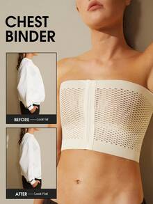 1pc Women Chest Binder Compression Top, Trans, Transgender FTM, Adjustable Seamless Binding Vest For Large Bust