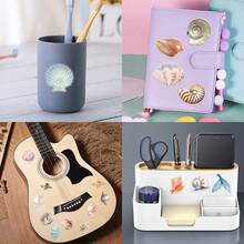 60pcs Transparent Ocean Stickers, Including Shell Stickers, Pearl Stickers, Beach Stickers, Made Of PET Material, Waterproof, Suitable For Water Bottles, Computers, Laptops, Phones, Luggage, Notebooks, Refrigerators, Etc. - C - View 3