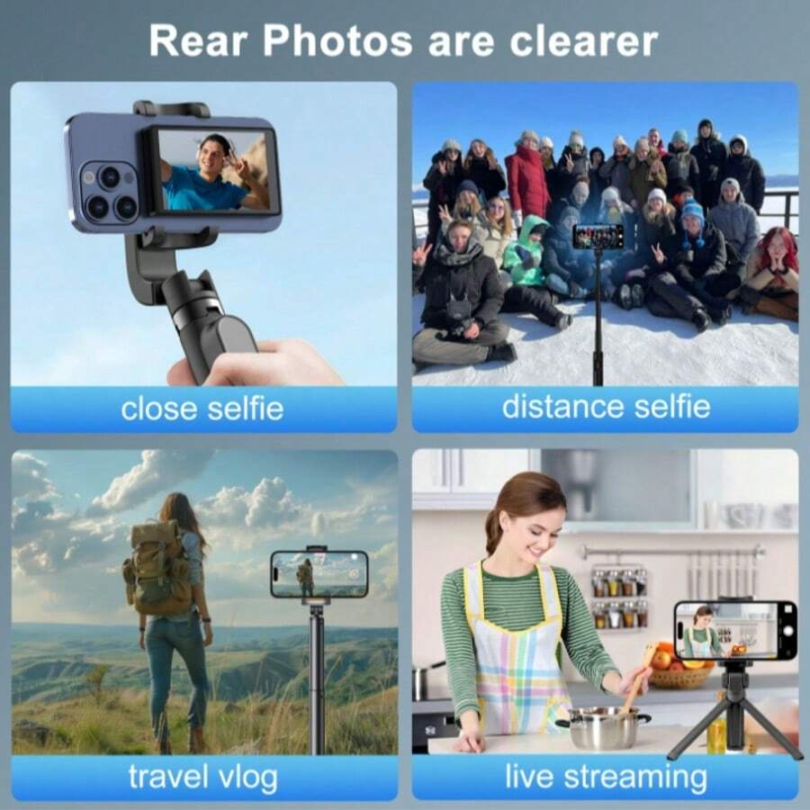 Ein magnetischer, kabelloser Vlogging- und Selfie-Bildschirm, kompatibel mit Smartphones. Nutzen Sie die Kamera Ihres Smartphones für Live-Streaming, unterstützen Sie kabelloses Mirroring und machen Sie ganz einfach Selfies mit der Rückkamera. Die mitgelieferte Fernbedienung macht es noch bequemer. - Schwarz - Übersicht 1