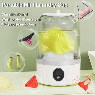 GENAI 1/2pcs Portable Washing Machine,USB Rechargeable Compact Travel Portable Washer,2 Modes Mini Washer Deep Cleaning Of Underwear, Baby Clothes And Sock, Best For Apartment,Dormitories