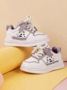 1 Pair Children's Fashion Splicing PU Leather Waterproof Low-Top Comfortable Versatile Casual Sports Shoes, Flat Student Running Shoes Suitable For Daily, Campus Activities, Park, Walking And Other Outdoor Activities, Spring/Autumn