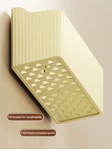1 pieza Caja de almacenamiento montada en la pared para cocina y baño con función de drenaje, estante de almacenamiento montado en la pared, cesta colgante para pared de cebolla, jengibre, ajo y condimentos, sin necesidad de taladrar, organizador de baño y cocina para el hogar, adecuado para almacenar cebollas, jengibre, ajo, líquido lavavajillas, cepillo, esponja, limpiador, peine, tijeras, champú, pimienta, aceite de cocina, gel de baño, limpiador facial. - Multicolor - Ver 5