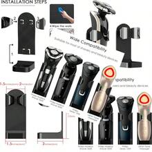 FL Linkidea Adjustable Electric Shaver Holder 2 Pack Self Adhesive Razor Stand Shower Razor Stand Compatible With Philips Series 7 Series 9 Black FL