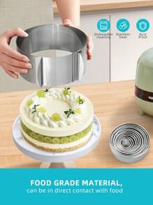 Mousse Cake Mold - Cake Ring - Adjustable Round Stainless Steel 16-30cm(6.29-11.81inches) Tiramisu Cake Mold - Pastry Dessert Cake Baking Supplies