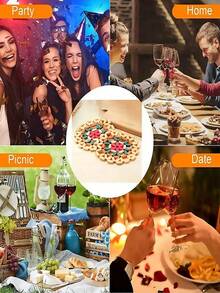 3/6/9pcs Heat Resistant Bamboo Coasters, Random Color, Heatproof Placemats For Home, Kitchen, Dining Table, Tableware, Kitchen Accessories - Multicolor - View 6