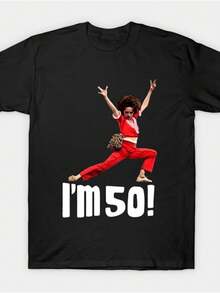 Sally O'Malley '50 Years' Funny Graphic T-Shirt - Cotton, Short Sleeve, Crew Neck, Unisex - Casual Comfort - Black - View 2